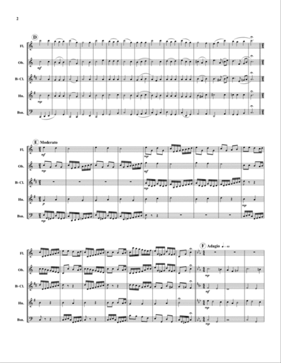 Nursery Rhyme Medley Woodwind Quintet scores gallery preview page 2