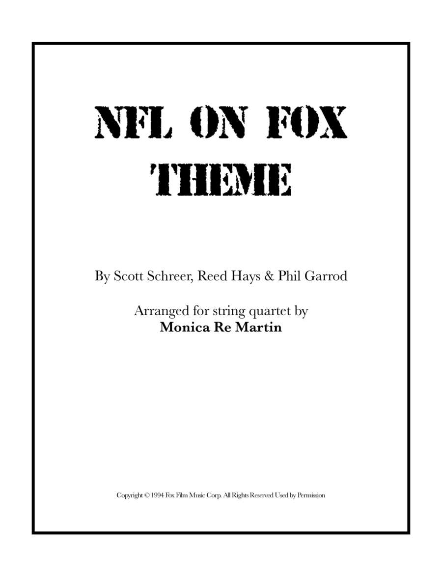 Nfl On Fox Theme String Quartet scores gallery preview page 1