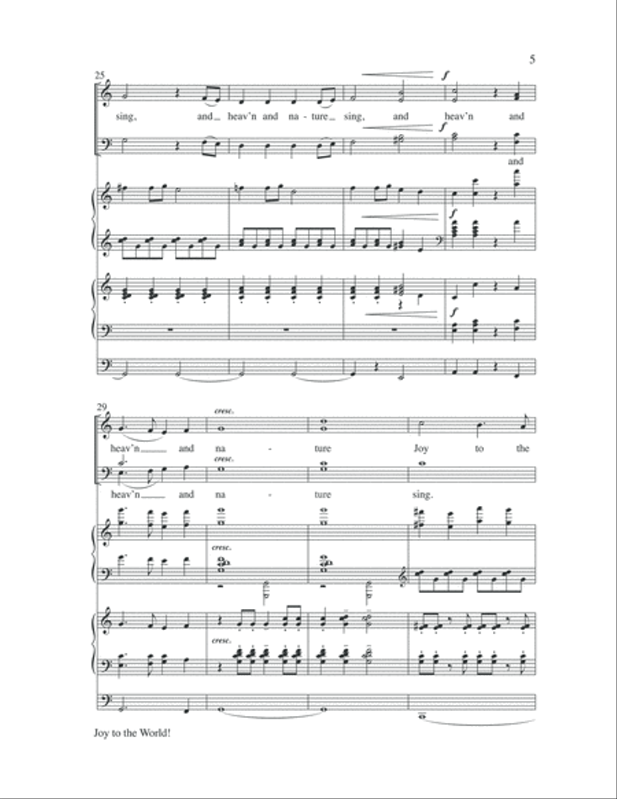 Joy to the World (A Christmas Introit) 4-Part scores gallery preview page 5