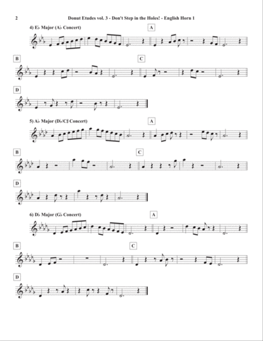 Donut Etudes vol. 3: Don’t Step in the Holes! – English Horn Quartet English Horn scores gallery preview page 5