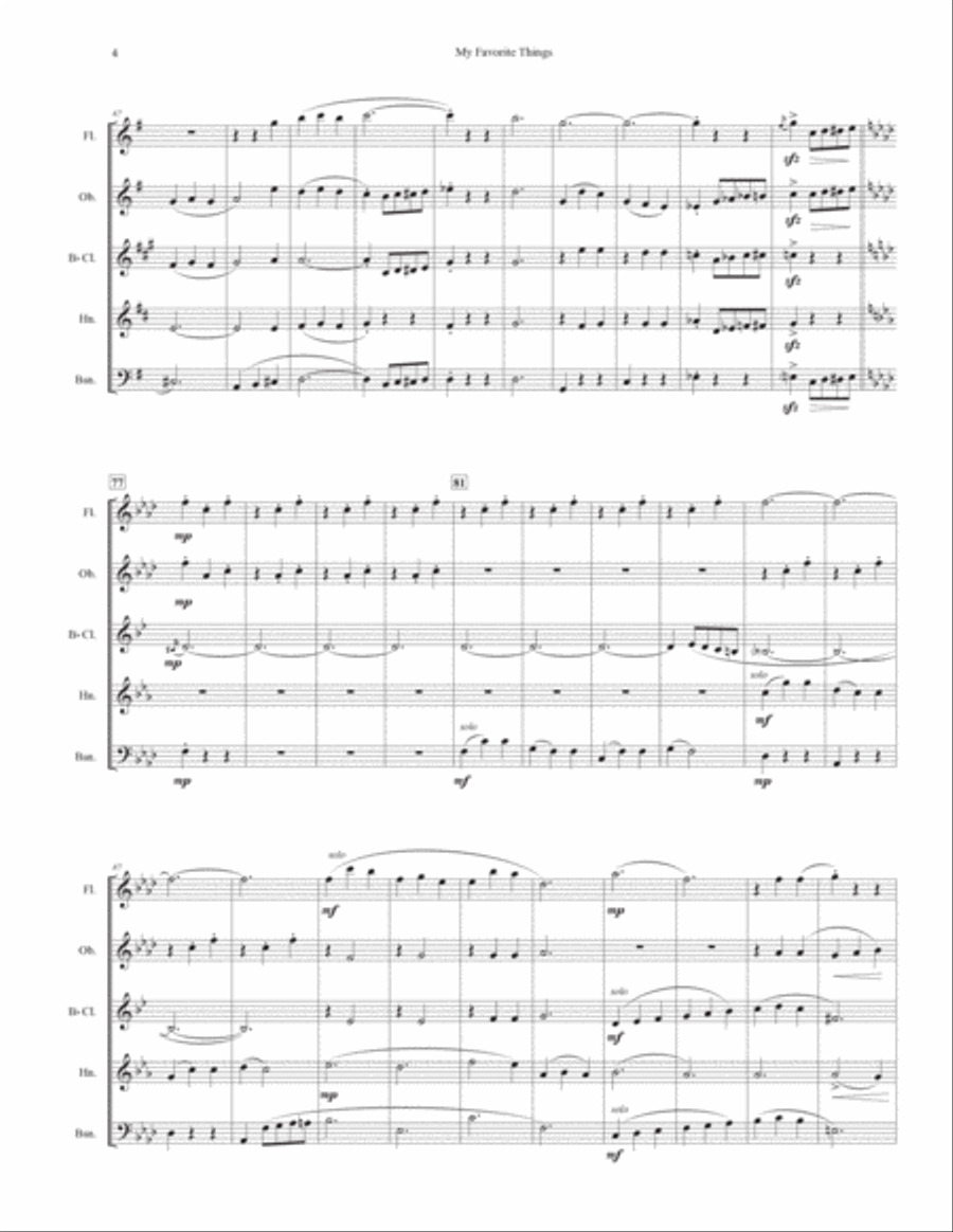 My Favorite Things Woodwind Quintet scores gallery preview page 4