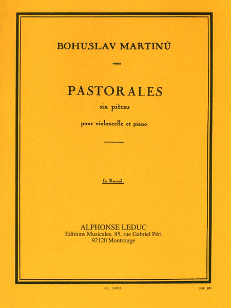 Pastorales, Six Pieces For Cello And Piano