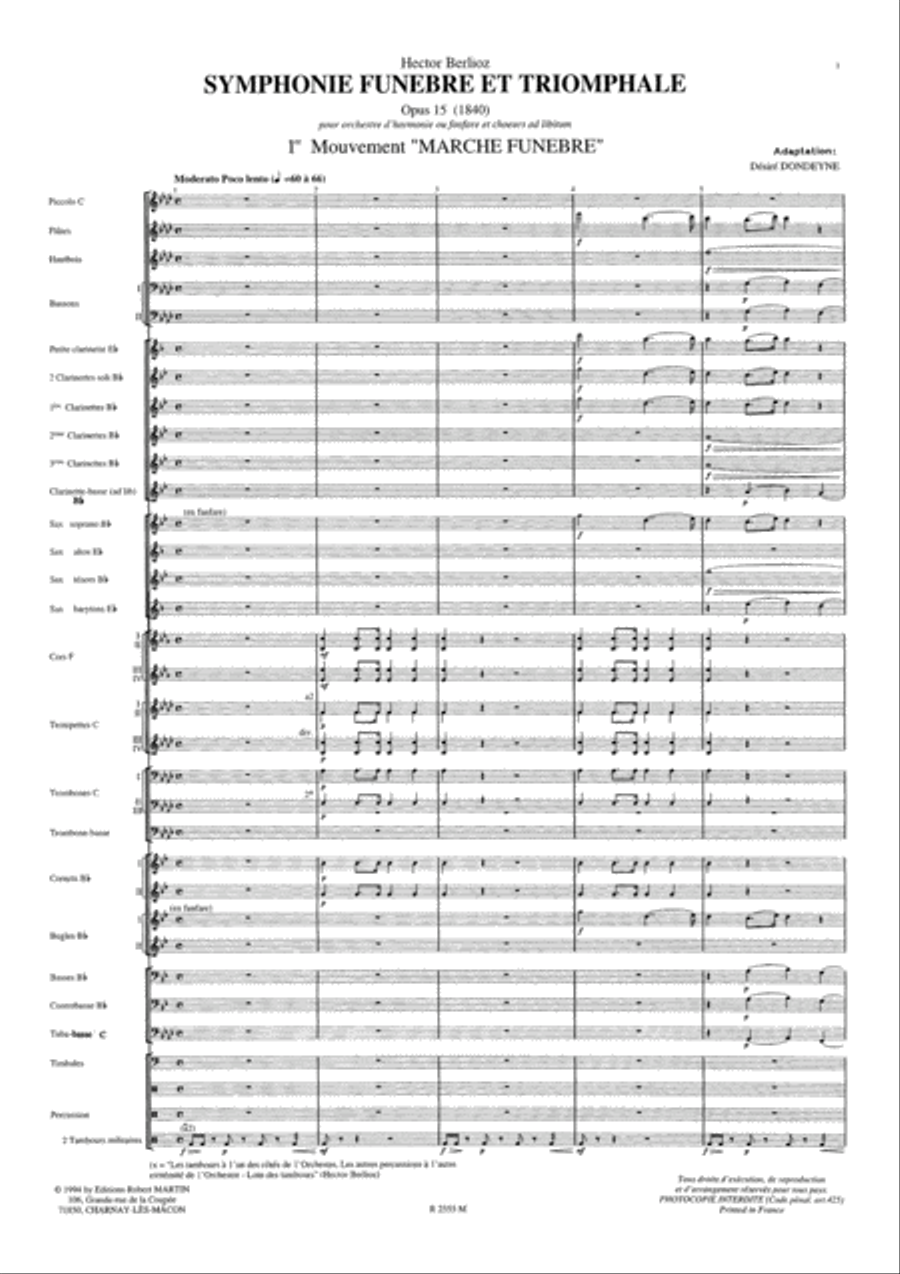 Symphonie Funebre et Triomphale Concert Band scores gallery preview page 2