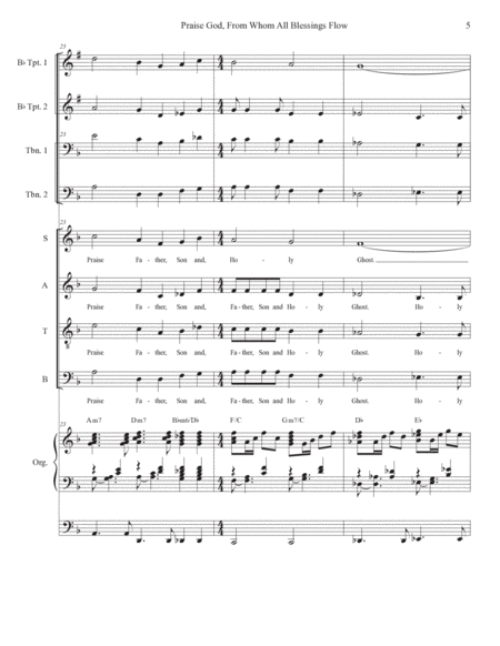 Praise God, From Whom All Blessings Flow (SATB) (Full Score - Alt.) - Score Only image number null