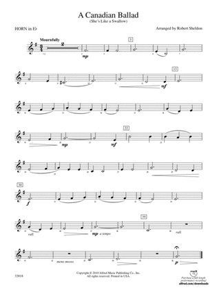 A Canadian Ballad: (wp) 1st Horn in E-flat