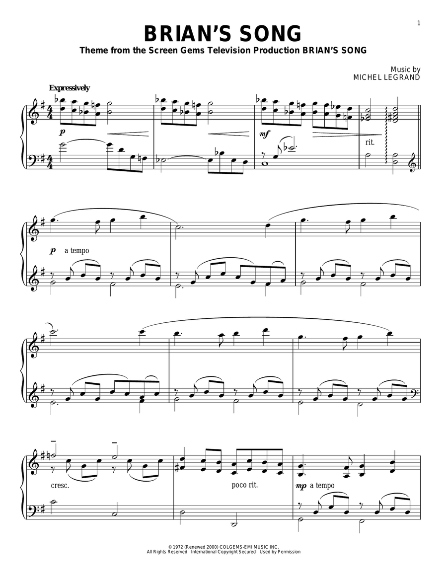 Brian's Song Acoustic Guitar scores gallery preview page 1