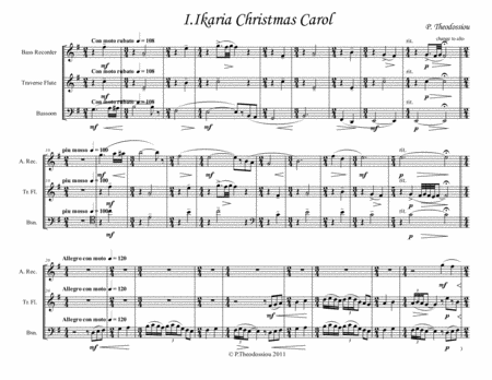 Greek Traditional Carols, for alto/bass recorder, traverse flute and bassoon image number null