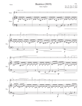 Beatrice (2019) piano-vocal score