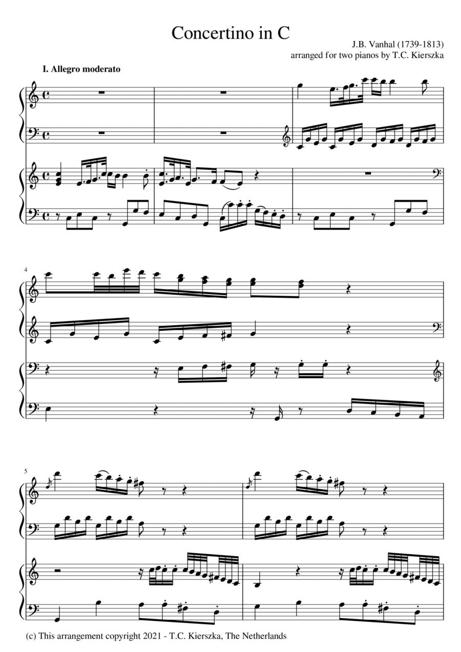 Concertino in C 2 Pianos, 4-Hands scores gallery preview page 1