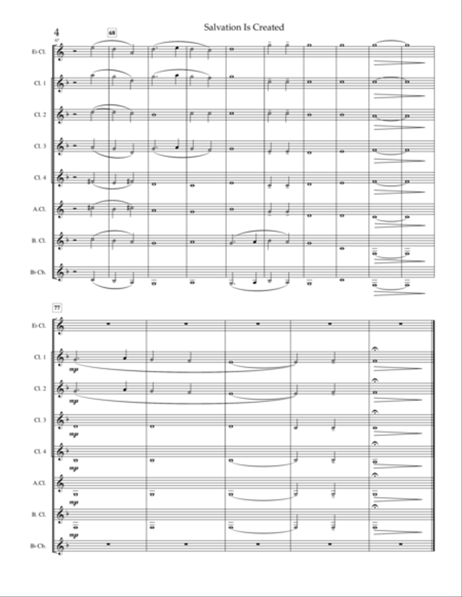 Salvation Is Created Clarinet Choir scores gallery preview page 5
