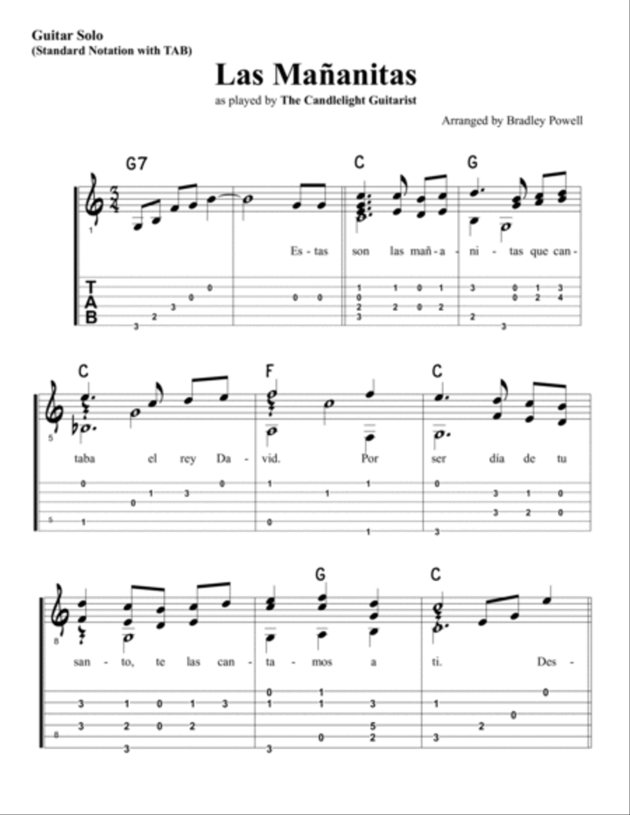 Las Mañanitas Acoustic Guitar scores gallery preview page 2