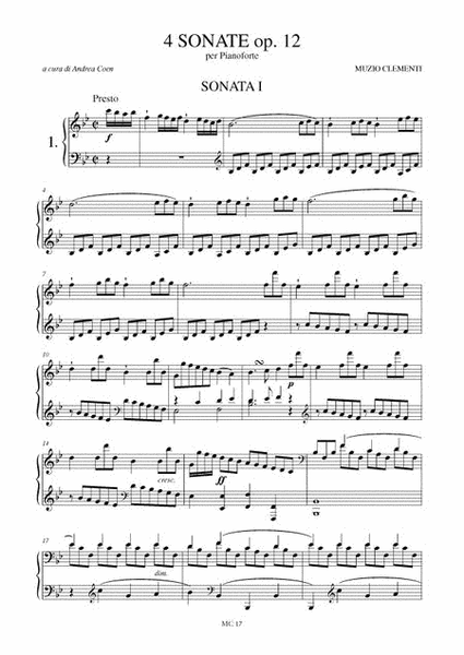 4 Sonatas Op. 12 for Piano
