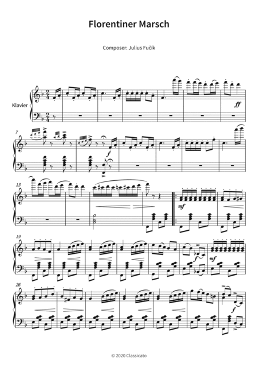 Florentiner Marsch Piano scores gallery preview page 3