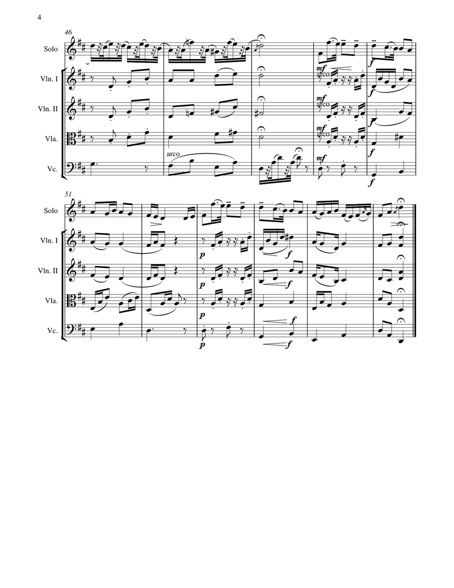 Dvorak Humoresque for Violin Solo with String Orchestra String Orchestra scores gallery preview page 4
