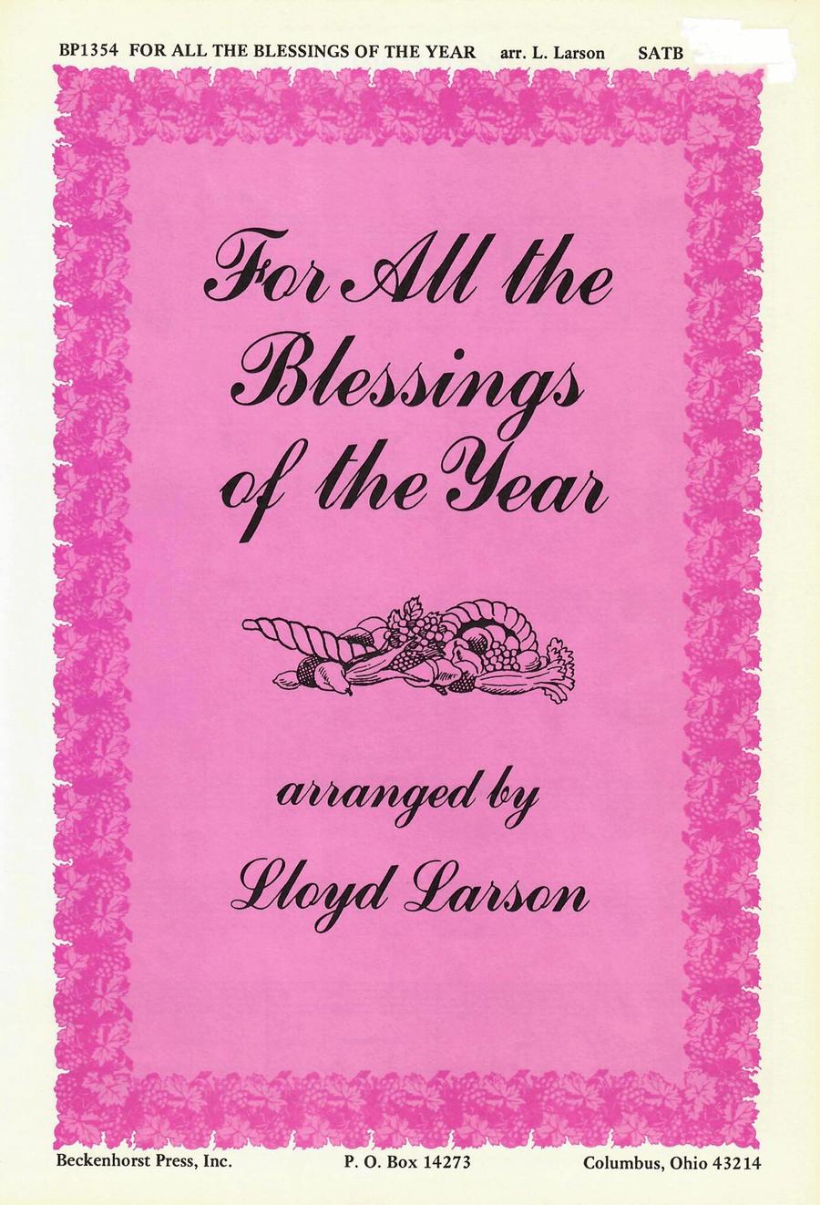 For All the Blessings of the Year 4-Part scores gallery preview page 1