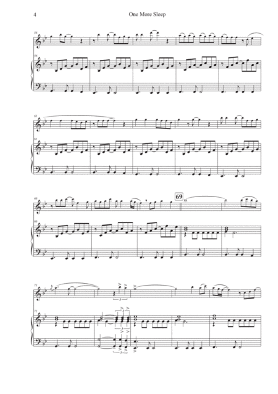 One More Sleep Flute Solo scores gallery preview page 4