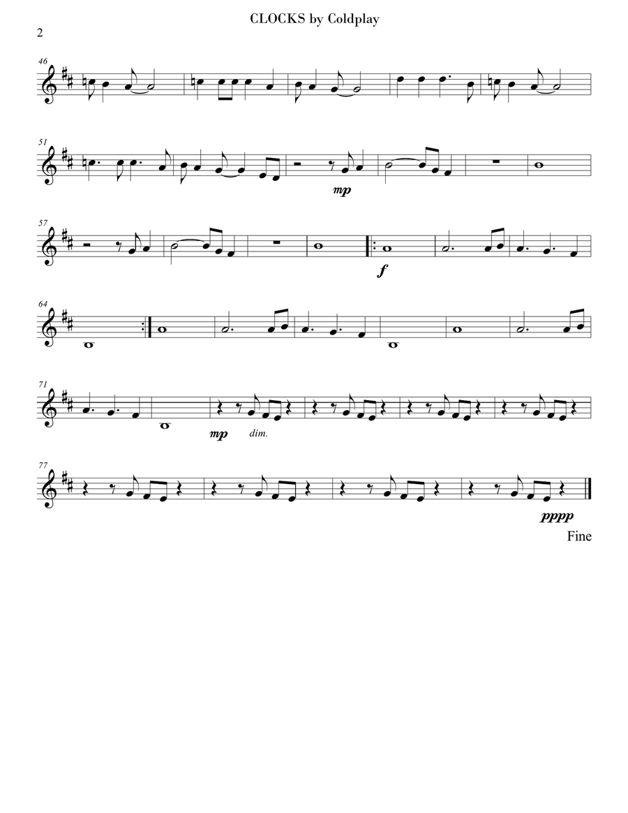 Clocks Guitar Ensemble scores gallery preview page 6