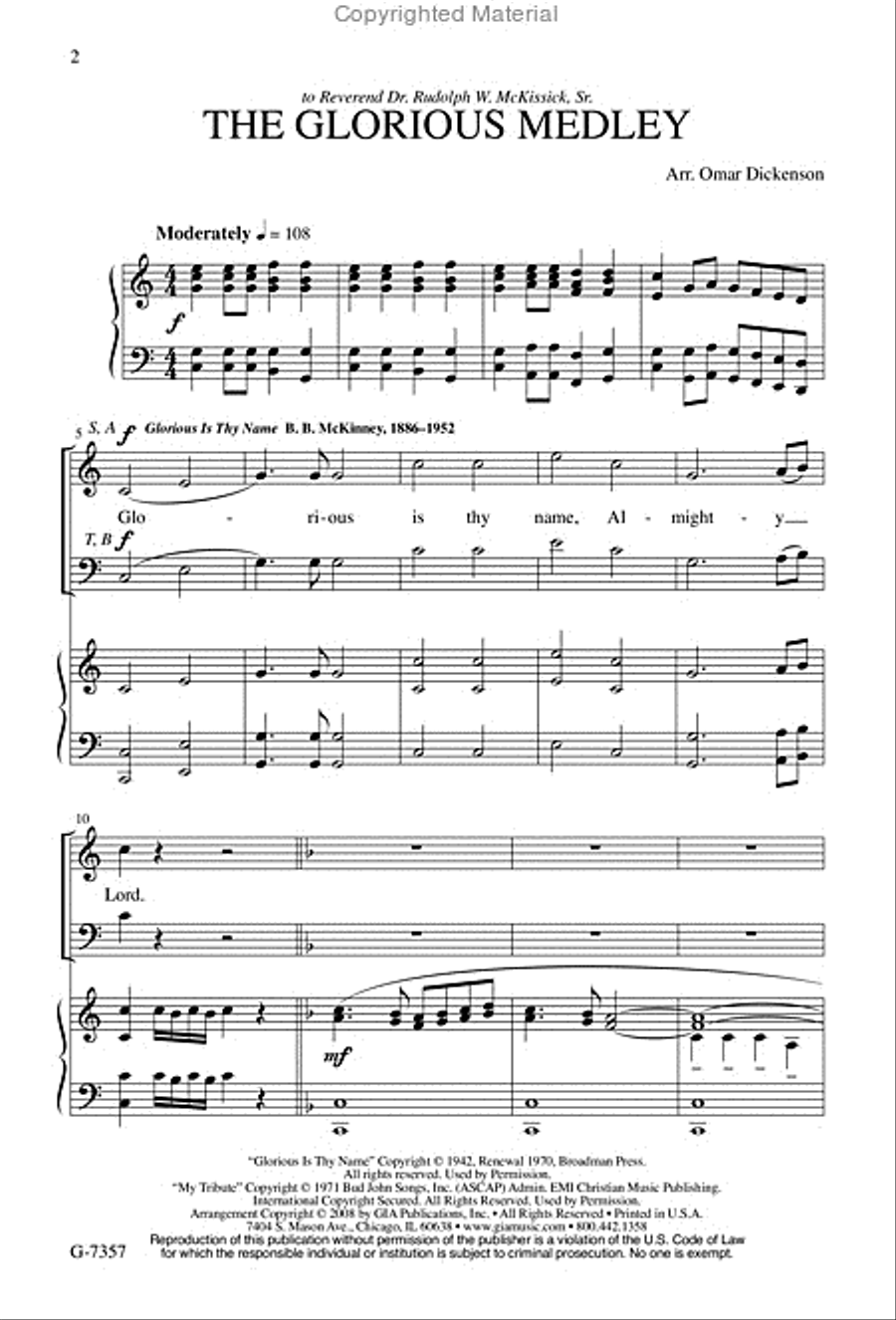 The Glorious Medley 4-Part scores gallery preview page 2