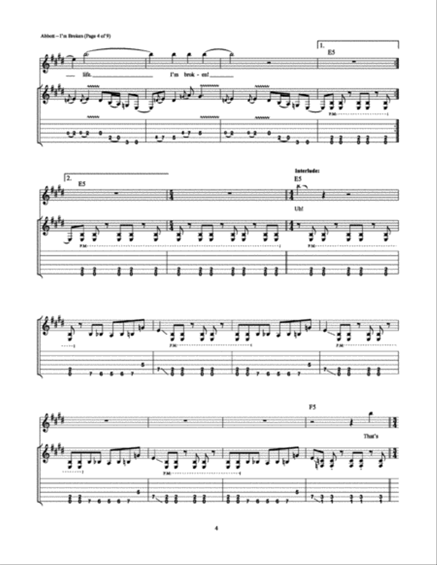 I'm Broken Electric Guitar scores gallery preview page 4