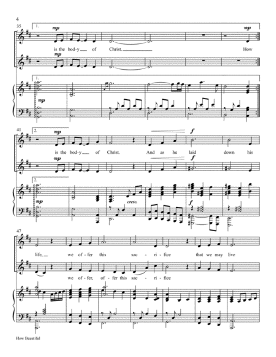 How Beautiful Choir scores gallery preview page 5
