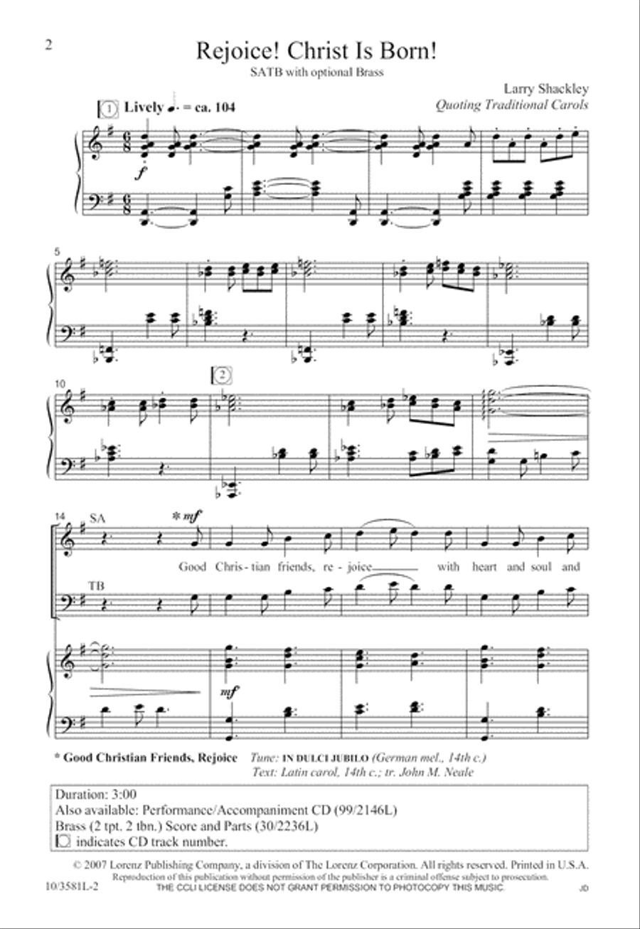 Rejoice! Christ Is Born! 4-Part scores gallery preview page 3