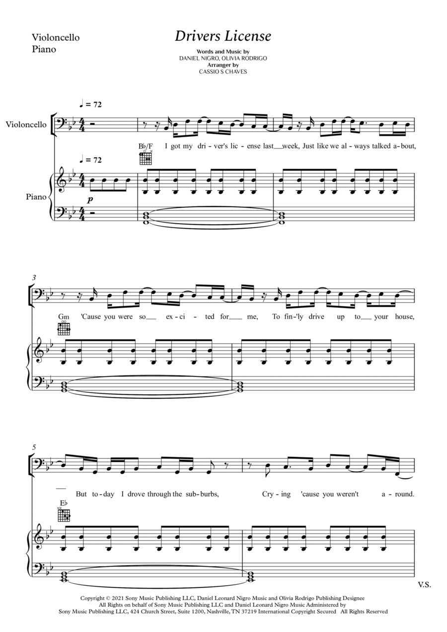 Drivers License Small Ensemble scores gallery preview page 1