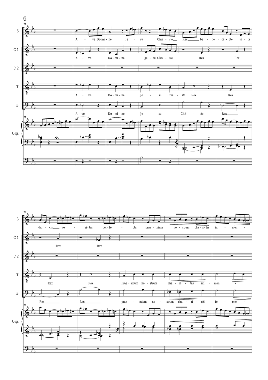 CS153 No.1_Ave Domine Jesu Christe - Choir SAATB and organ Choir scores gallery preview page 6