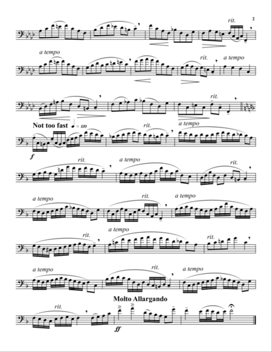 Five Hymns for Unaccompanied Trombone Trombone Solo scores gallery preview page 3