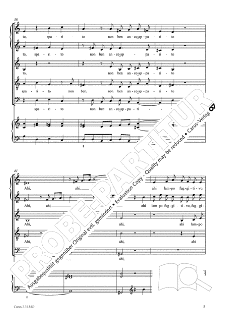 E questa vita un lampo SV 254 SSATB scores gallery preview page 6