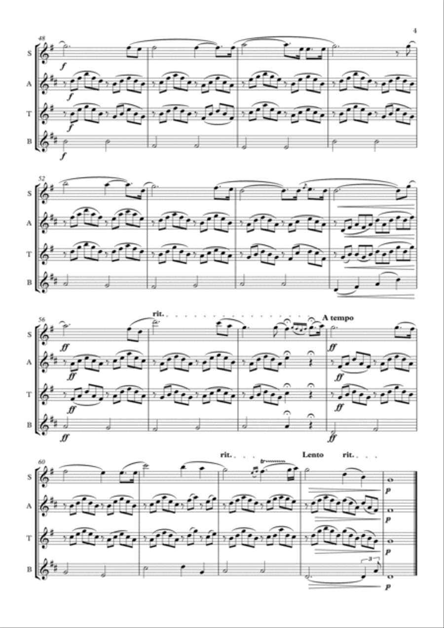 O Holy Night - Saxophone Quartet O Holy Night - Saxophone Quartet Saxophone Quartet scores gallery preview page 5