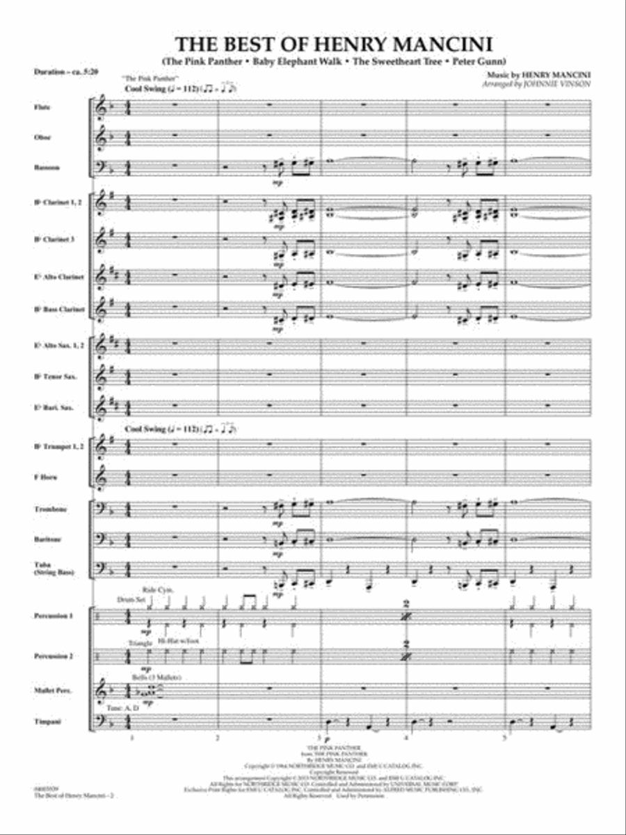The Best of Henry Mancini Concert Band scores gallery preview page 4