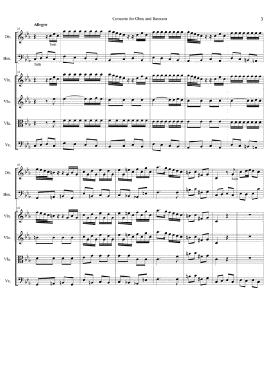 Concerto for Oboe and Bassoon in C minor. String Orchestra scores gallery preview page 5