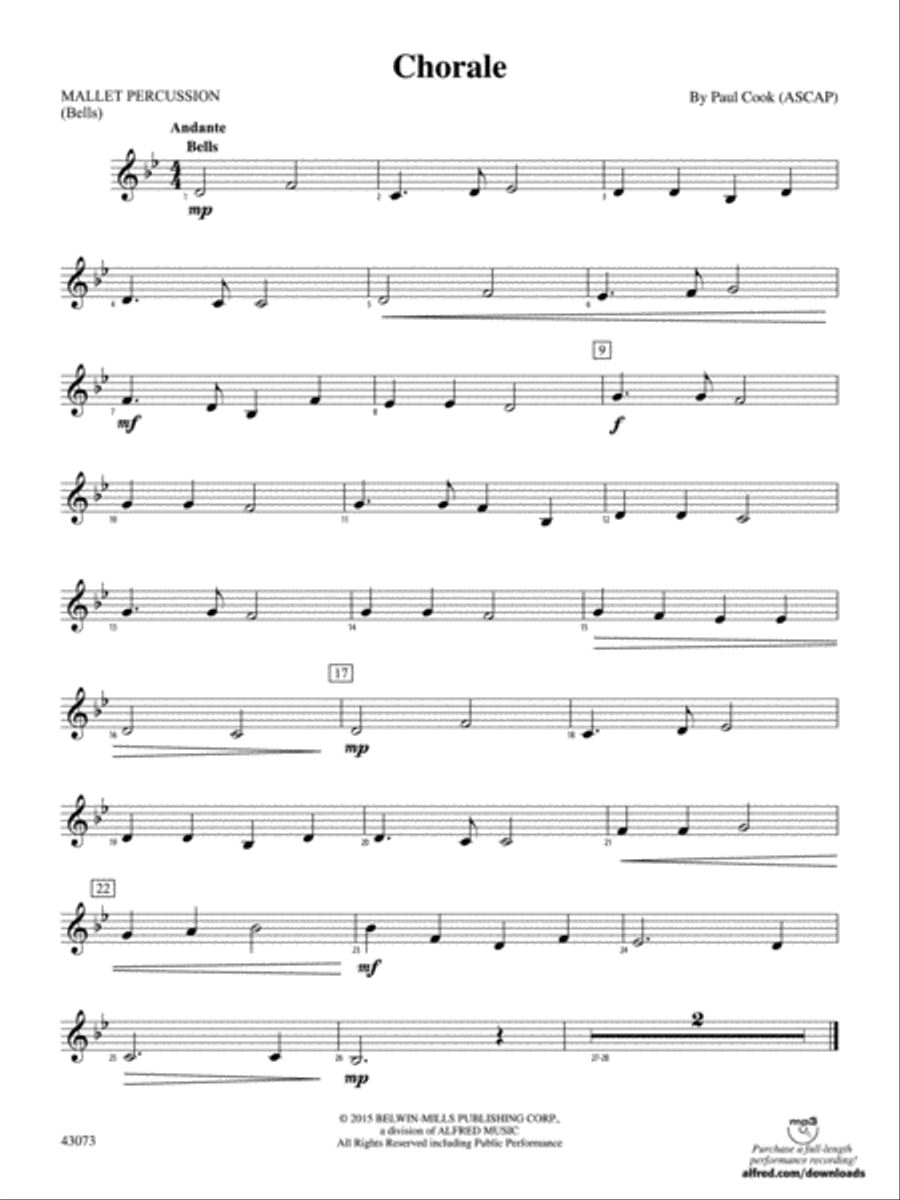 Chorale: Mallets Concert Band scores gallery preview page 1