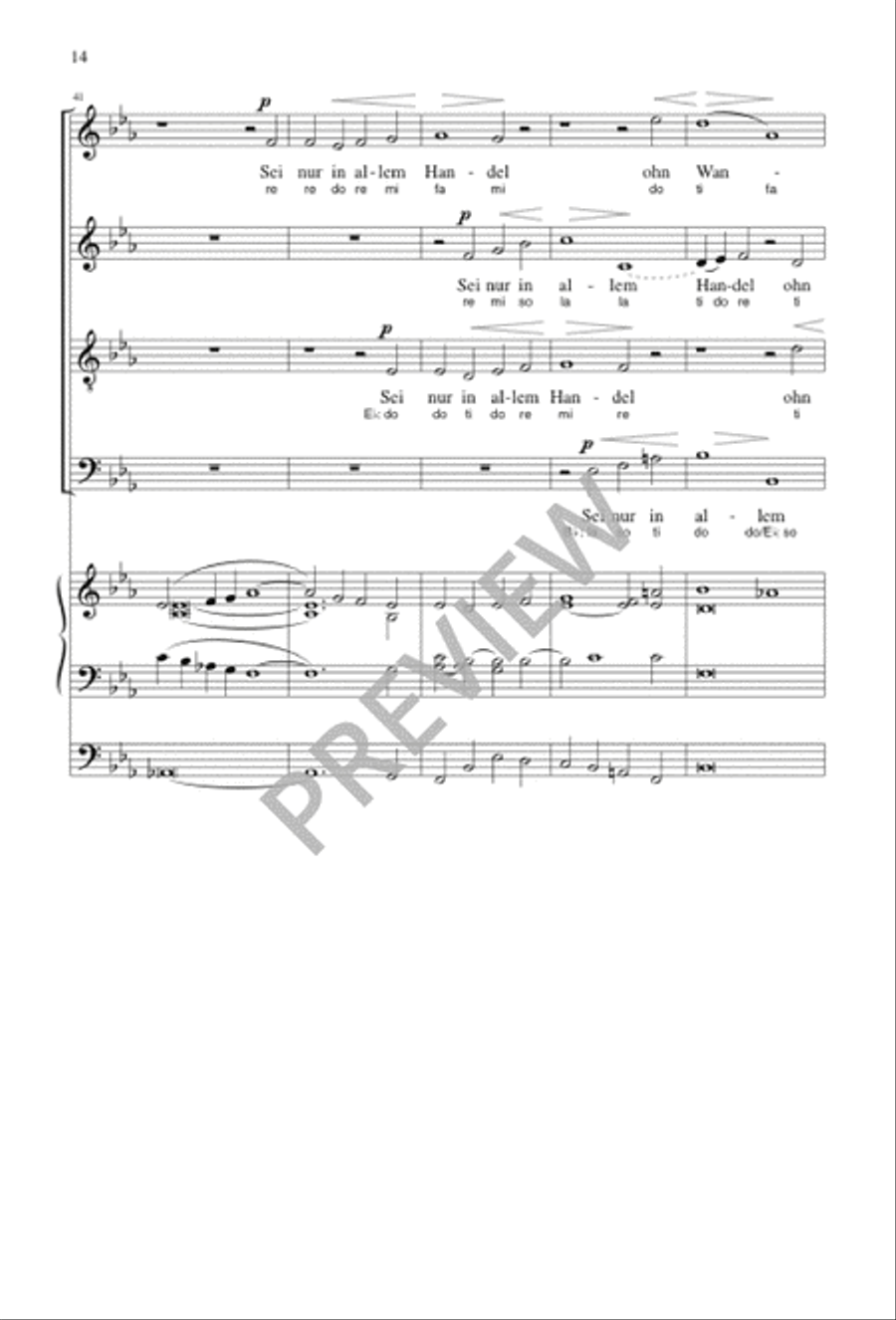 Geistliches Lied, Op. 30: Lass Dich Nur Nichts Nicht Dauren 4-Part scores gallery preview page 13