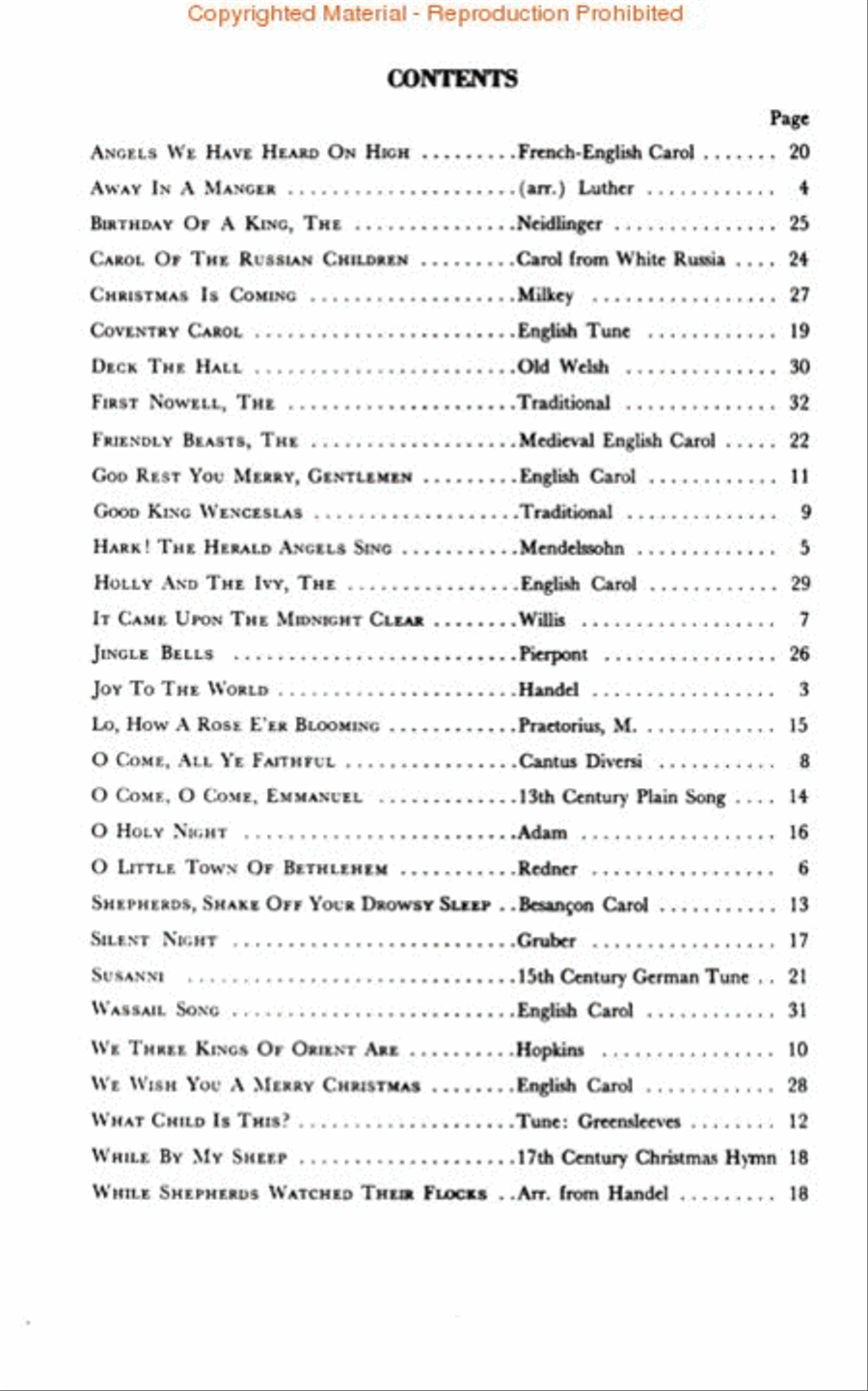 Thirty Old and New Christmas Carols TTBB scores gallery preview page 2