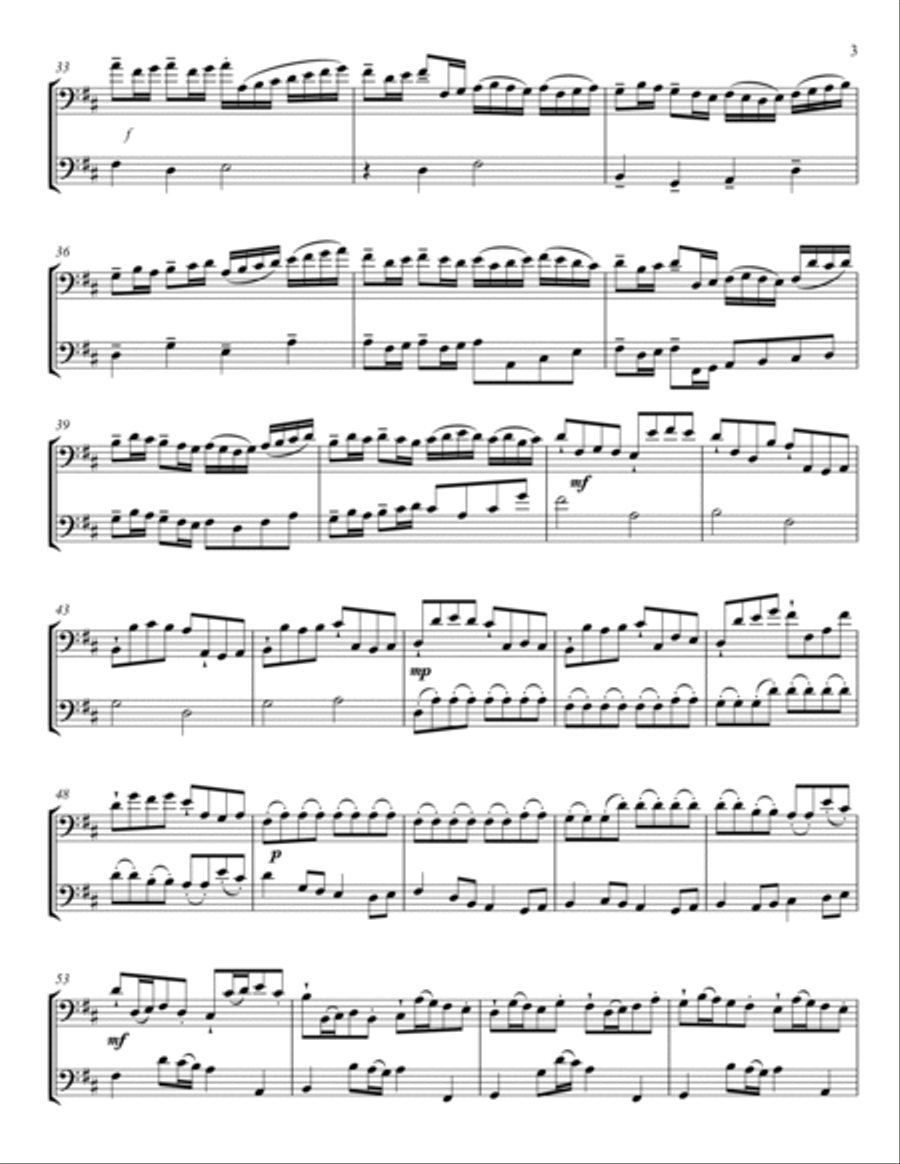 Canon in D (Pachelbel's Canon) for 2 CELLOs Cello scores gallery preview page 3