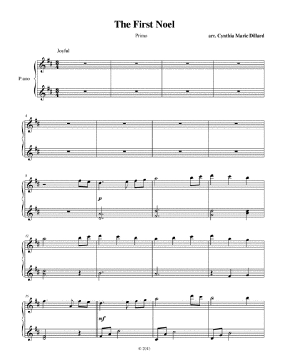 The First Noel, a new Christmas Piano Duet Piano Duet scores gallery preview page 2