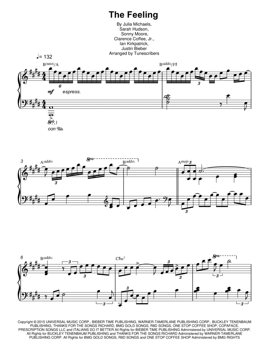 The Feeling The Feeling Piano Solo scores gallery preview page 1