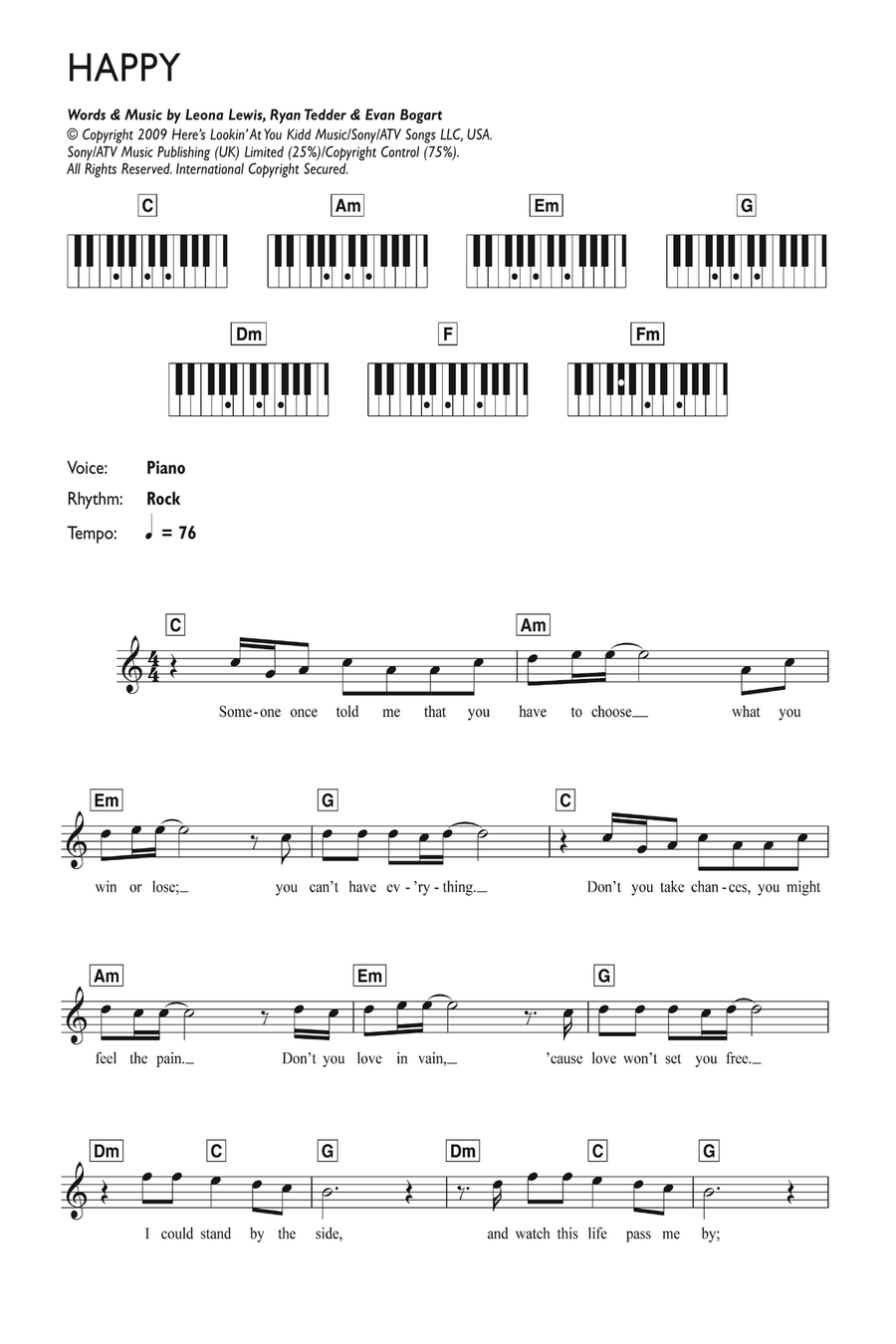 Happy Piano Solo scores gallery preview page 1