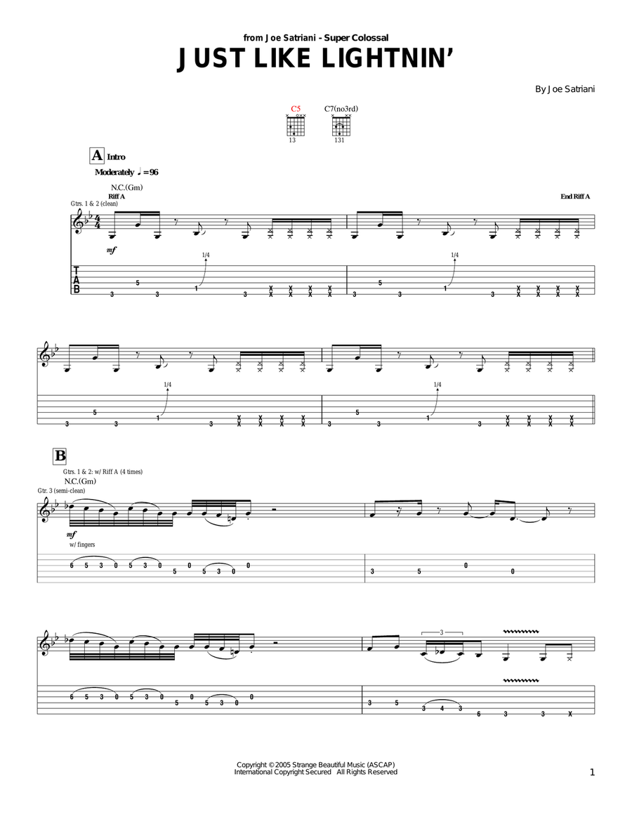 Just Like Lightnin' Acoustic Guitar scores gallery preview page 1