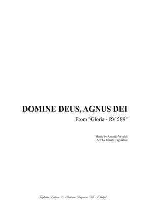 Book cover for DOMINE DEUS, AGNUS DEI - Vivaldi - From "Gloria" RV 589 - For Alto, SATB Choir and Piano/Organ
