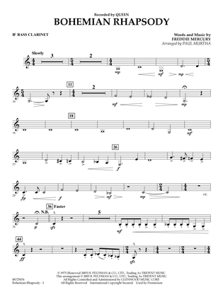 Book cover for Bohemian Rhapsody (arr. Paul Murtha) - Bb Bass Clarinet