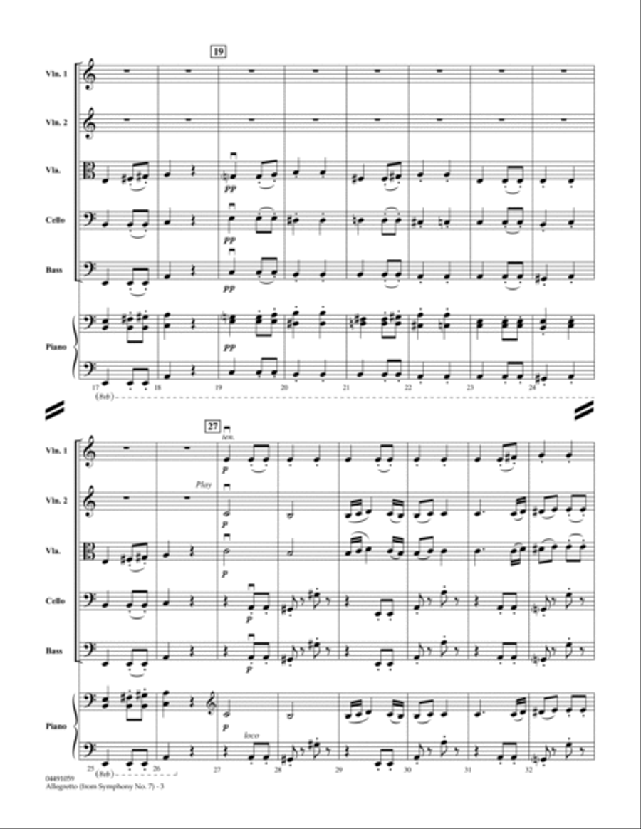 Allegretto (from Symphony No. 7) - Full Score Orchestra scores gallery preview page 3