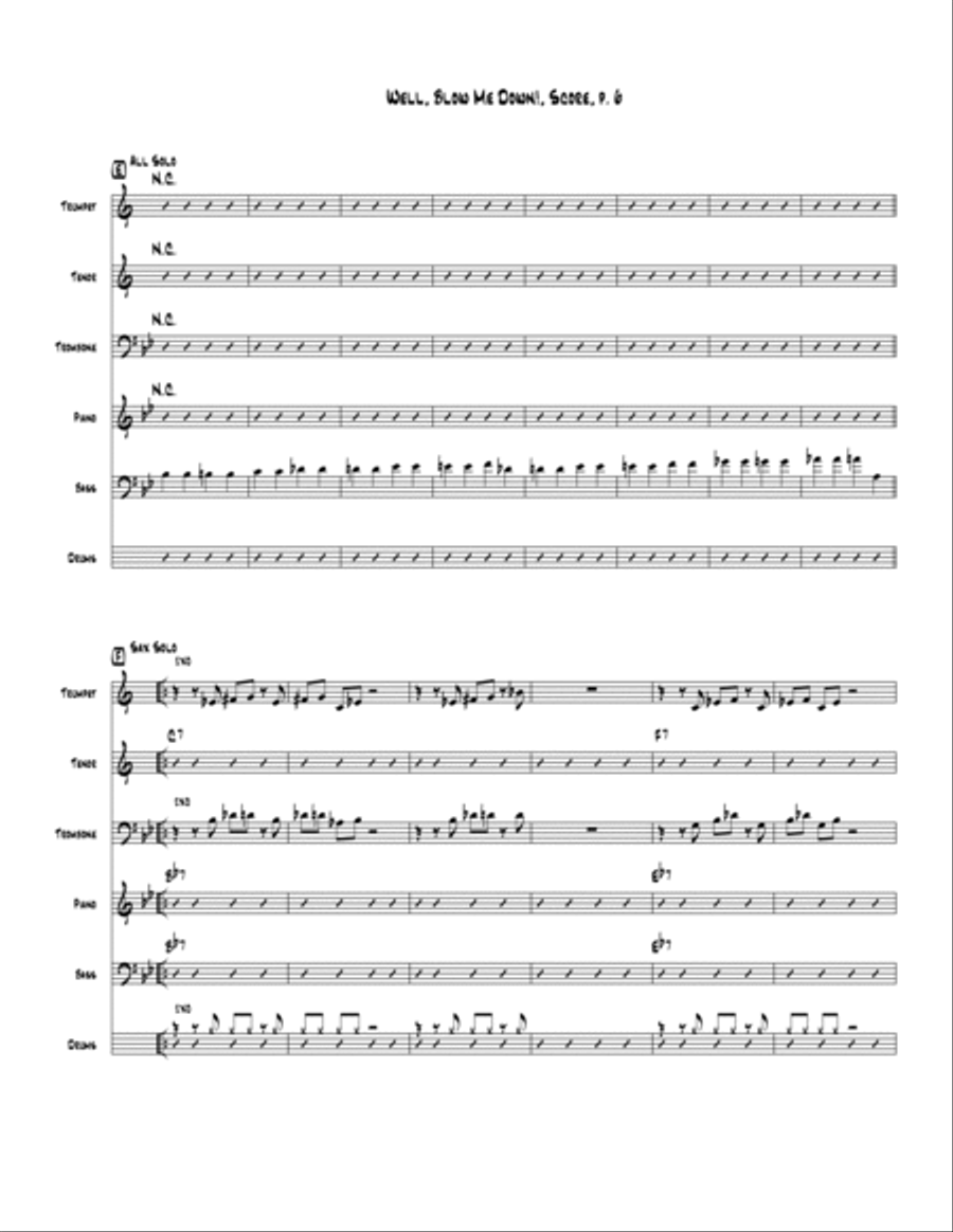 Well, Blow Me Down! Jazz Ensemble scores gallery preview page 6