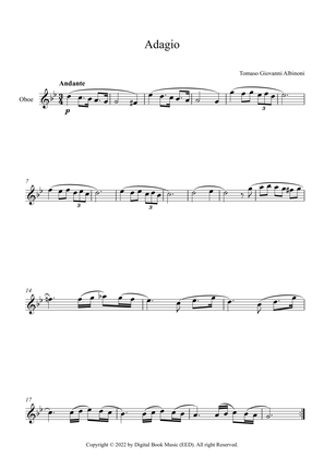 Book cover for Adagio (In G Minor) - Tomaso Giovanni Albinoni (Oboe)