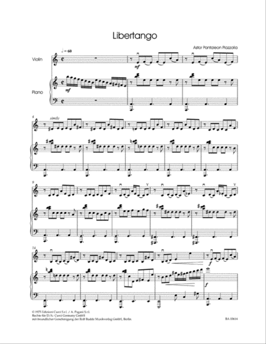 Tango Classics for Violin and Piano Violin Solo scores gallery preview page 2