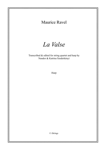 La Valse for string quartet & harp (parts only)