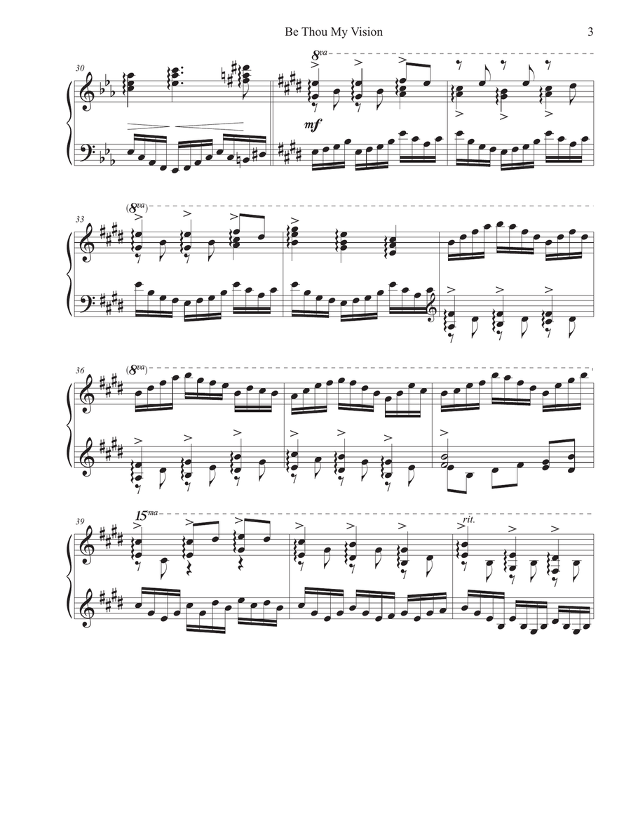 Be Thou My Vision (Irish Hymntune) Piano Solo scores gallery preview page 3