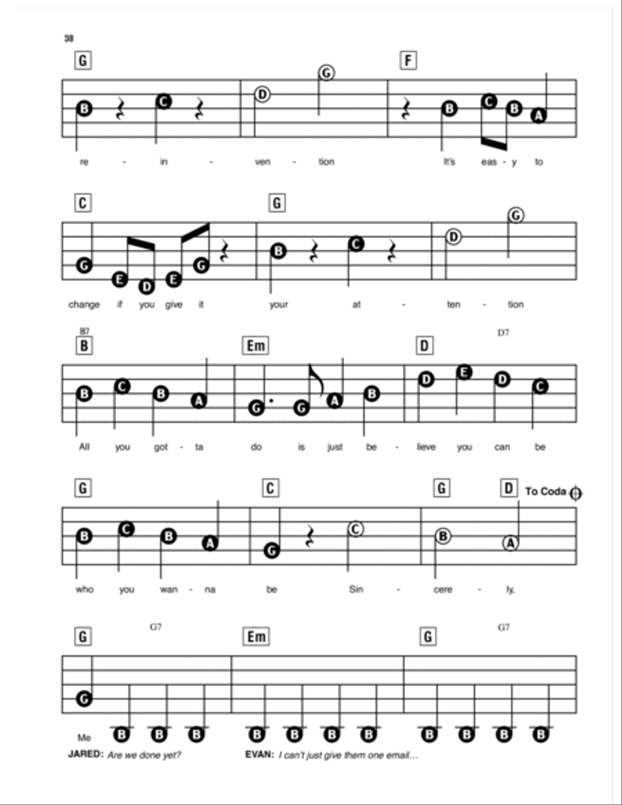 Sincerely, Me (from Dear Evan Hansen) Electronic Keyboard scores gallery preview page 5