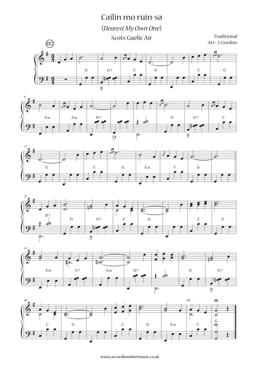 Cailin mo rùin-sa (Dearest, My Own One) SA scores gallery preview page 1